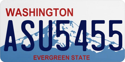 WA license plate ASU5455