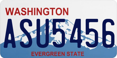 WA license plate ASU5456