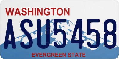 WA license plate ASU5458