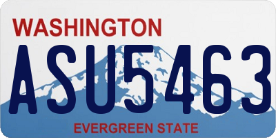 WA license plate ASU5463