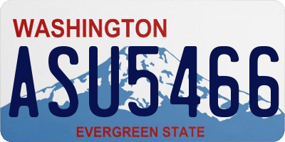 WA license plate ASU5466