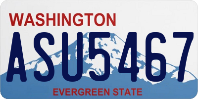 WA license plate ASU5467
