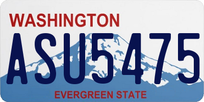 WA license plate ASU5475