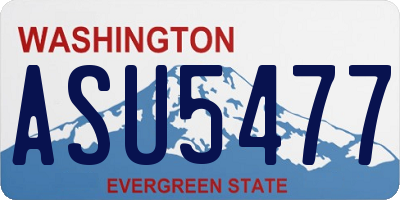 WA license plate ASU5477