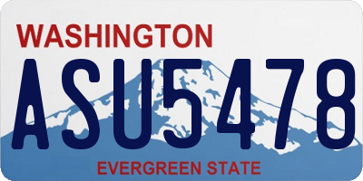 WA license plate ASU5478