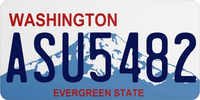 WA license plate ASU5482