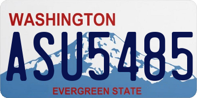 WA license plate ASU5485