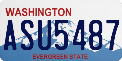 WA license plate ASU5487