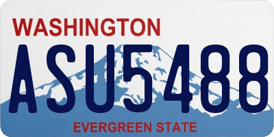 WA license plate ASU5488