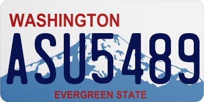 WA license plate ASU5489