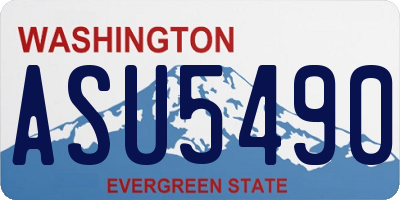 WA license plate ASU5490