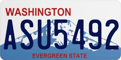 WA license plate ASU5492