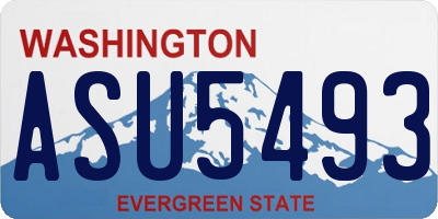 WA license plate ASU5493