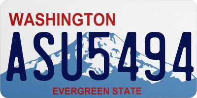 WA license plate ASU5494