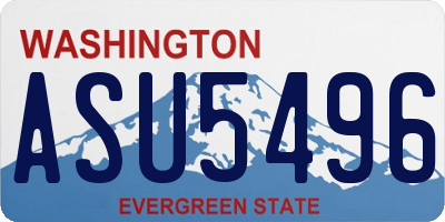 WA license plate ASU5496