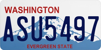 WA license plate ASU5497