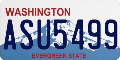 WA license plate ASU5499