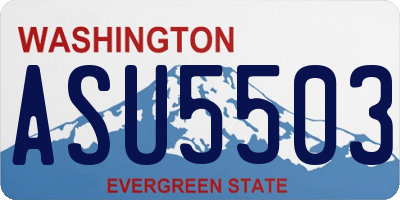 WA license plate ASU5503