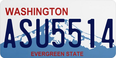 WA license plate ASU5514