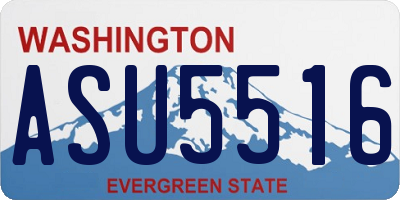 WA license plate ASU5516
