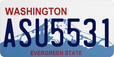WA license plate ASU5531