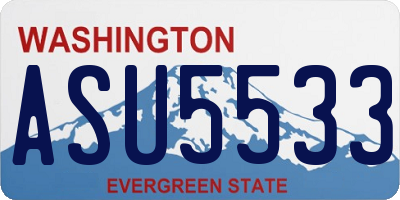 WA license plate ASU5533