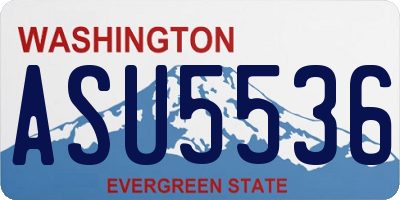 WA license plate ASU5536