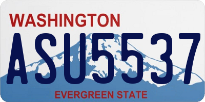 WA license plate ASU5537
