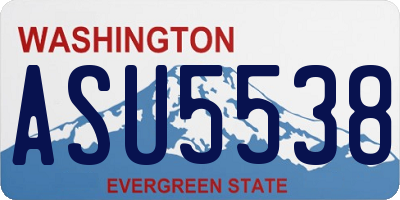 WA license plate ASU5538