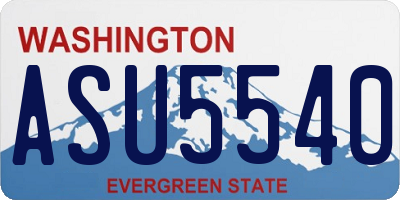 WA license plate ASU5540