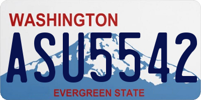 WA license plate ASU5542
