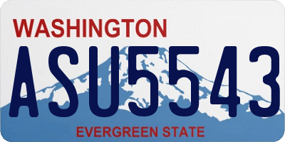 WA license plate ASU5543
