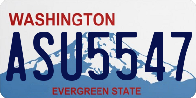 WA license plate ASU5547