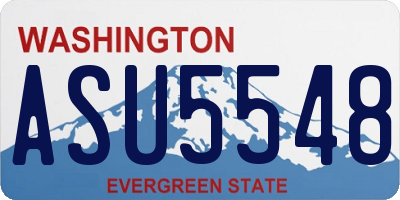 WA license plate ASU5548