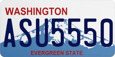 WA license plate ASU5550