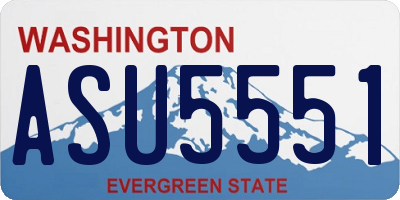 WA license plate ASU5551