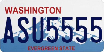 WA license plate ASU5555