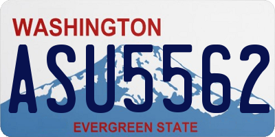 WA license plate ASU5562