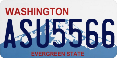 WA license plate ASU5566