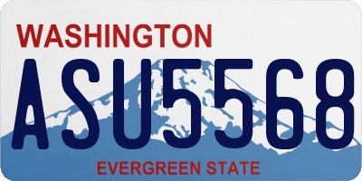 WA license plate ASU5568