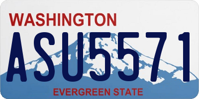 WA license plate ASU5571