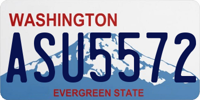 WA license plate ASU5572