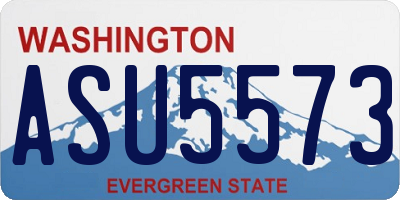 WA license plate ASU5573