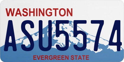 WA license plate ASU5574