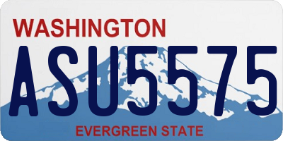 WA license plate ASU5575