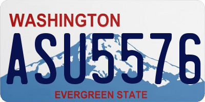 WA license plate ASU5576