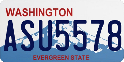 WA license plate ASU5578