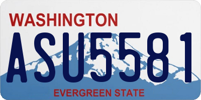 WA license plate ASU5581