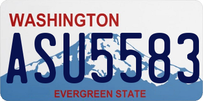WA license plate ASU5583