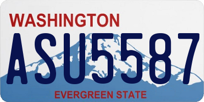 WA license plate ASU5587